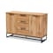 Baxton Studio Reid Oak Finished Wood and Black Metal 3-Drawer Sideboard Buffet 162-10295 - alternate 1